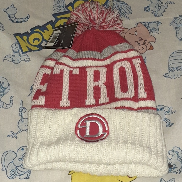 Other - New Detroit Pom Ball Winter Knit Beanie Hat